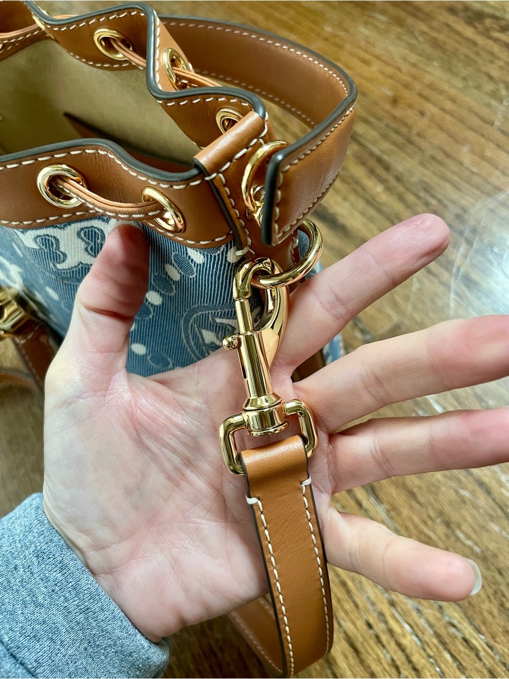 Tory Burch Monogram Bucket Bag - Picture 12 of 14